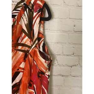 I.N. Studio Orange and Pink Midi Dress